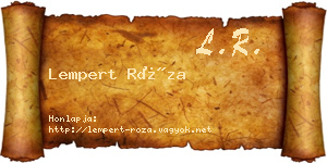 Lempert Róza névjegykártya